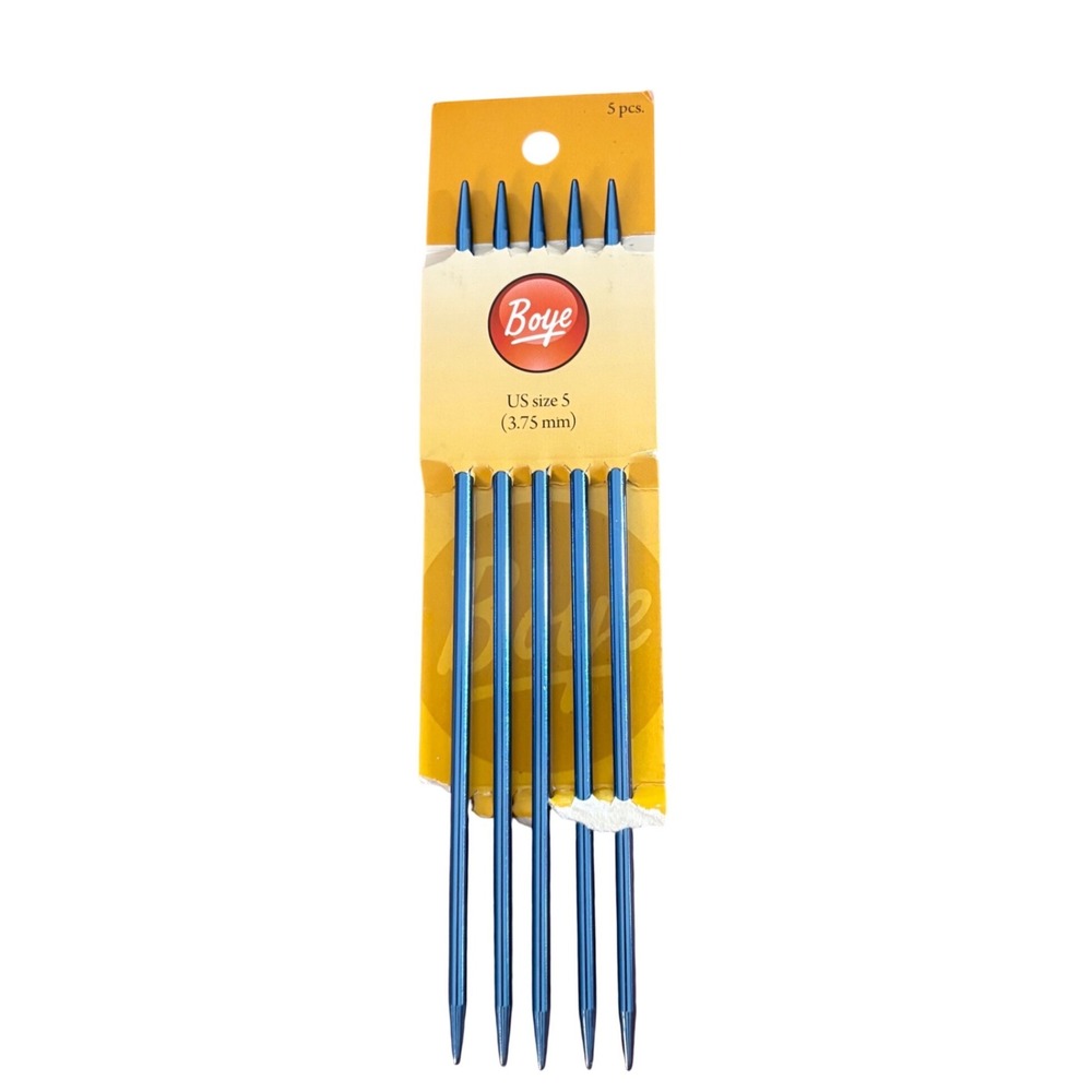 Boye Knitting Needles Set US Size 5 3.75mm 5pc Aluminum Straight Needles